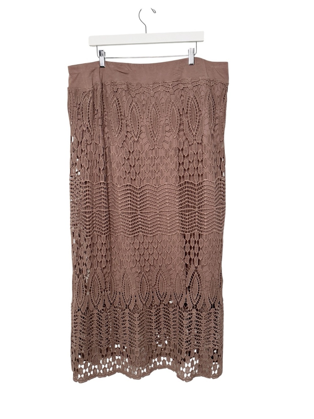 XCVI Brown Crochet Maxi Skirt Size 2X